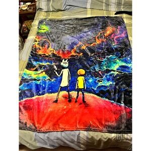 Rick and Morty Galaxy Throw Blanket Psychedelic Space Fleece 48x36 Adult Swim